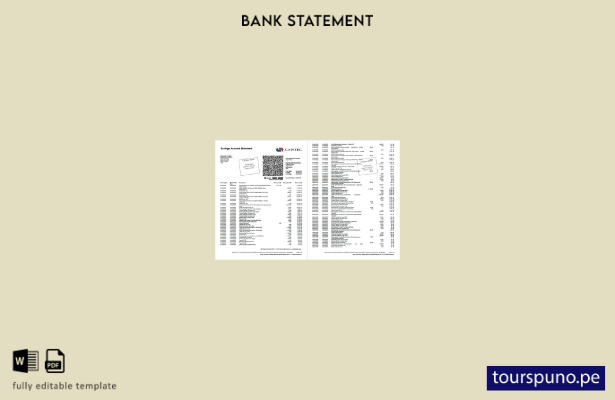 listo para imprimir plantilla de páginas de Word de extracto de cuenta bancari 9